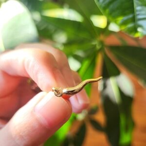 18K Solid Yellow Gold Cornicello Charm